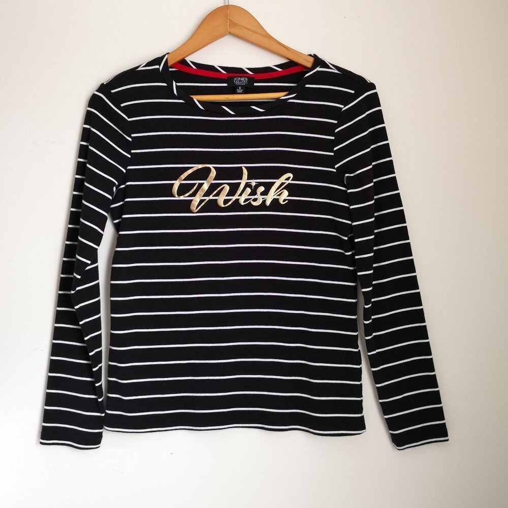 NWOT Jones New York Cotton Stripped Top Size S